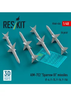   Reskit - AIM-7E2 Sparrow III missiles (4 pcs) (F-4 F-15 F-16 F-14) (3D Printed)
