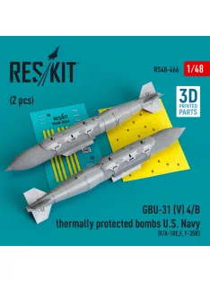   Reskit - GBU-31 (V) 4/B thermally protected bombs U.S. Navy (2 pcs) (F/A-18E,F, F-35B) (3D Printed) (1/48)