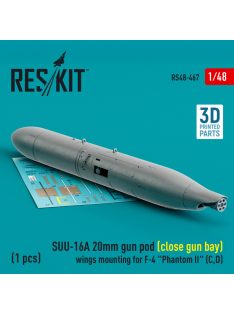   Reskit - SUU-16A 20mm gun pod (close gun bay) wings mounting for F-4 "Phantom II" (C,D) (1 pcs) (3D Printed)