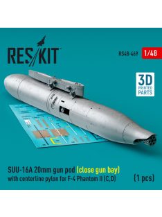   Reskit - SUU-16A 20mm gun pod (close gun bay) with centerline pylon for F-4 Phantom II (C,D) (1 pcs) (3D Prin