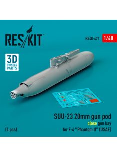   Reskit - SUU-23 20mm gun pod (close gun bay) for F-4 "Phantom II" (USAF) (1 pcs) (3D Printed) (1/48)