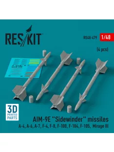   Reskit - AIM-9E "Sidewinder" missiles (4 pcs) (A-4, A-6, A-7, F-4, F-8, F-100, F-104, F-105,  Mirage III) (3D