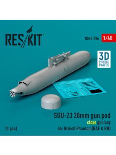   Reskit - SUU-23 20mm gun pod (close gun bay) for British Phantom (RAF & RN) (1 pcs) (3D Printed) (1/48)