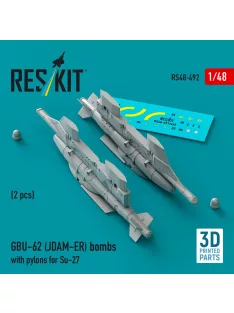   Reskit - GBU-62 (JDAM-ER) bombs with pylons for Su-27 Flanker (2 pcs) (3D Printed)