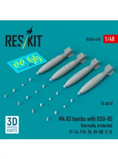   Reskit - Mk.83 bombs with BSU-85 thermally protected (4 pcs) (F-14, F/A-18, AV-8B, S-3) (3D printed)