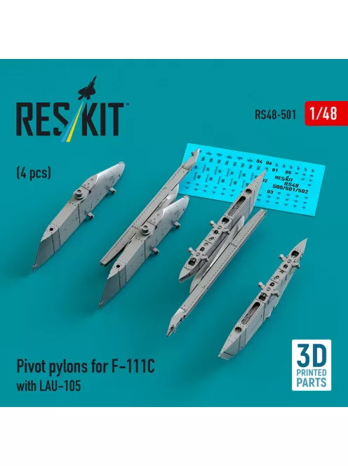 Reskit - Pivot pylons for F-111C with LAU-105 (4 pcs) (3D Printed)