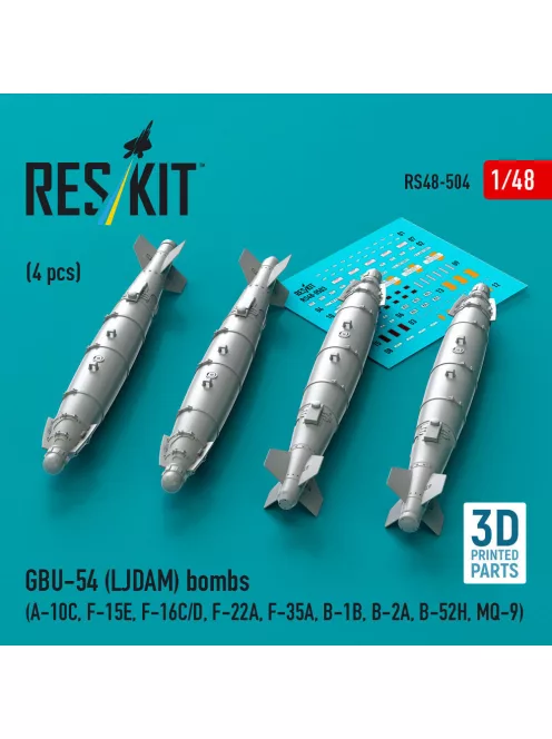 Reskit - GBU-54 (LJDAM) bombs (4 pcs) (A-10C, F-15E, F-16C/D, F-22A, F-35A, B-1B, B-2A, B-52H, MQ-9) (3D Printed)