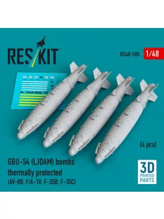   Reskit - GBU-54 (LJDAM) bombs thermally protected (4 pcs) (AV-8B F/A-18A-F F-35B F-35C) (3D Printed)