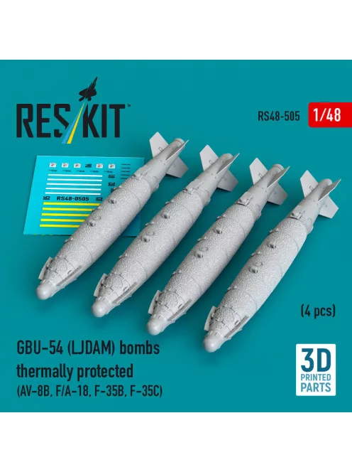Reskit - GBU-54 (LJDAM) bombs thermally protected (4 pcs) (AV-8B F/A-18A-F F-35B F-35C) (3D Printed)