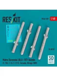   Reskit - Matra Durandal (BLU-107) bombs (4 pcs) (F-15E, F-16, F-111E, Tornado, Mirage 2000) (3D Printed)