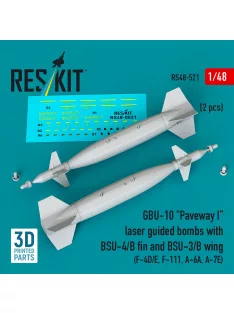   Reskit - GBU-10 Paveway I laser guided bombs with BSU-4/B fin and BSU-3/B wing (2 pcs) (F-4D/E, F-111, A-6A, A-7E) (3D Printed)