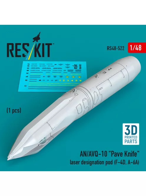 Reskit - AN/AVQ-10 Pave Knife laser designation pod (1 pcs) (F-4D A-6A) (3D Printed)