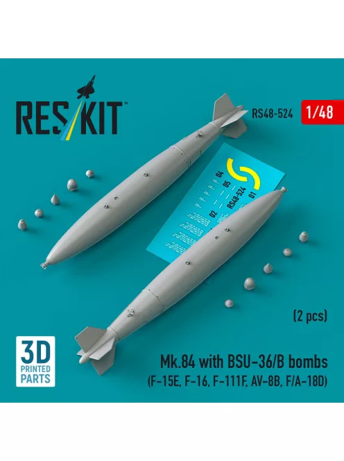 Reskit - Mk.84 with BSU-36/B bombs (2 pcs) (F-15E F-16 F-111F AV-8B F/A-18D) (3D Printed)