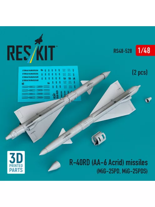 Reskit - R-40RD (AA-6 Acrid) missiles (2 pcs) (MiG-25PD MiG-25PDS) (3D printed)
