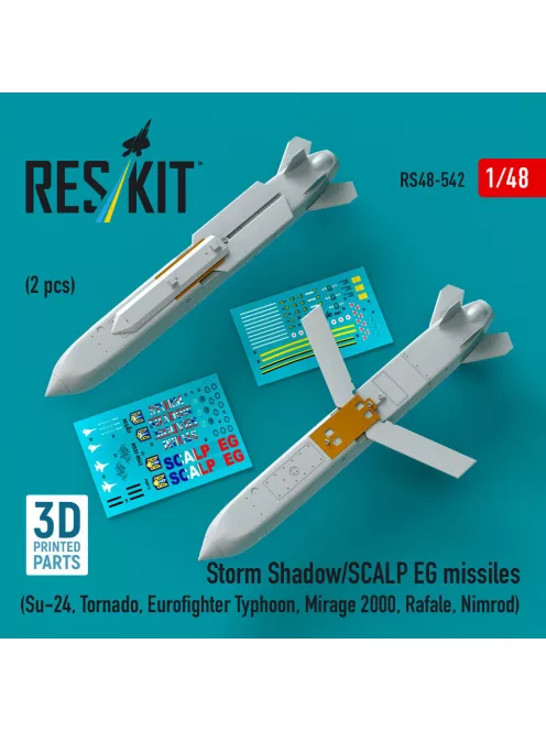 Reskit - Storm Shadow/SCALP EG missiles (2 pcs) (Su-24 Tornado Eurofighter Typhoon Mirage 2000 Rafale Nimrod) (3D Printed)