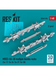   Reskit - MBD3-U6-68 multiple bombs racks (2 pcs) (Su-17, Su-24, Su-27, Su-30) (3D Printed)
