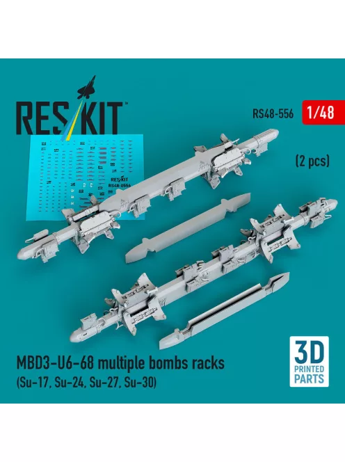 Reskit - MBD3-U6-68 multiple bombs racks (2 pcs) (Su-17, Su-24, Su-27, Su-30) (3D Printed)