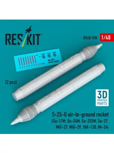  Reskit - S-25-O air-to-ground rocket (2 pcs) (Su-17M Su-24M Su-25SM Su-27,MiG-27 MiG-29 YAK-130 Mi-24) (3D Printed)
