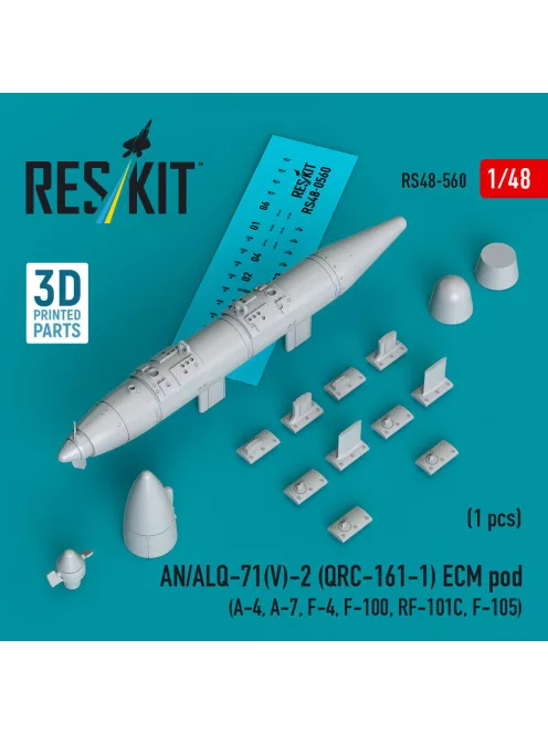 Reskit - AN/ALQ-71(V)-2 (QRC-161-1) ECM pod (1pcs) (A-4, A-7, F-4, F-100, RF-101C, F-105) (3D Printed)