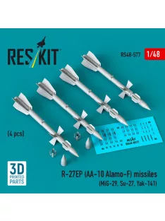   Reskit - R-27EP (AA-10 Alamo-F) missiles (4 pcs) (MiG-29 Su-27 Yak-141) (3D Printed)