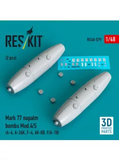   Reskit - Mark 77 napalm bombs Mod.4/5 (2pcs) (A-4, A-26K, F-4, AV-8B, F/A-18) (3D Printed)