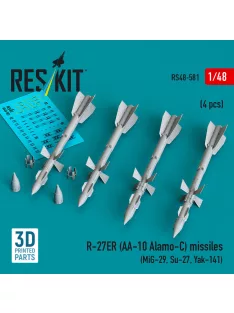   Reskit - R-27ER (AA-10 Alamo-C) missiles (4 pcs) (MiG-29 Su-27 Yak-141) (3D Printed)