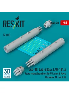   Reskit - LAU-68 LAU-68D/A LAU-131/A Hydra rocket launchers for US Army & Navy Ukrainian AF (a/c & h) (2pcs) (3D Printed)