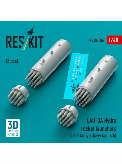Reskit - LAU-3A Hydra rocket launchers for US Army & Navy (a/c & h) (2pcs) (3D Printed)