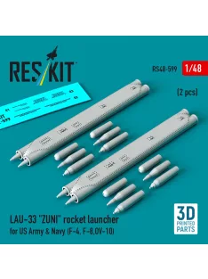   Reskit - LAU-33 ZUNI rocket launcher for US Army & Navy (2 pcs) (F-4 F-8 OV-10) (3D Printed)