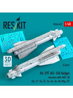   Reskit - Kh-29T (AS-14B Kedge) missiles with AKU-58 (2 pcs) (Su-17 Su-25 Su-24 Su-30 Mig-27) (3D Printed)