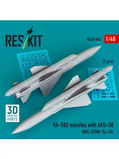   Reskit - Kh-58U missiles with AKU-58 (2 pcs) (MiG-25BM, Su-24) (3D Printed)