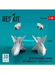   Reskit - AS.34 Kormoran missiles with adapters (2 pcs) (for F-104G Tornado IDS) (3D Printed)
