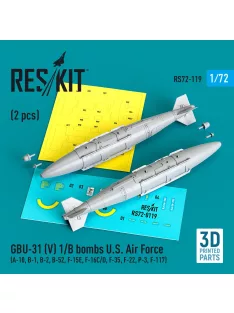   Reskit - GBU-31 (V) 1/B bombs U.S. Air Force (2 pcs) (A-10 B-1 B-2 B-52 F-15E F-16C/D F-35 F-22 P-3 F-117) (3D Printed)