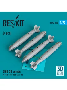   Reskit - GBU-38 bombs (4 pcs) (A-10 F-16 F-15,F-22 F-35) (3D Printed)