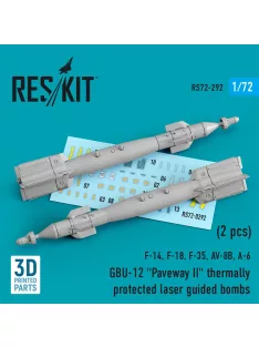  Reskit - GBU-12 Paveway II thermally protected laser guided bombs (2 pcs) (F-14 F-18 F-35 AV-8B A-6) (3D Printed)