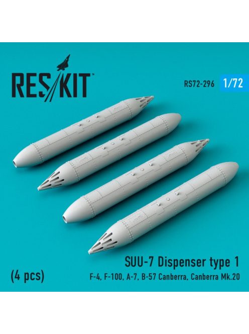 Reskit - SUU-7 dispensers type 1 (4 pcs) (F-4, F-100, F-105, A-7, Canberra Mk.20) (1/72)