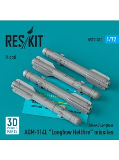  Reskit - AGM-114L Longbow Hellfire missiles (4 pcs)(AH-64D Longbow) (3D Printed)
