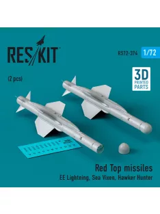   Reskit - Red Top missiles (2 pcs) (EE Lightning Sea Vixen Hawker Hunter) (3D Printed)