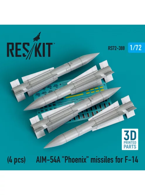 Reskit - AIM-54A Phoenix missiles for F-14 (4pcs) (3D Printed)