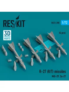   Reskit - R-27 (R/T) missiles (4 pcs) (MiG-29 Su-27) (3D Printed)