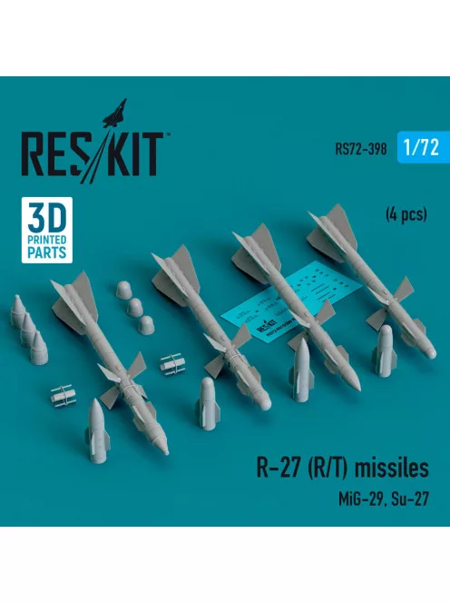 Reskit - R-27 (R/T) missiles (4 pcs) (MiG-29 Su-27) (3D Printed)