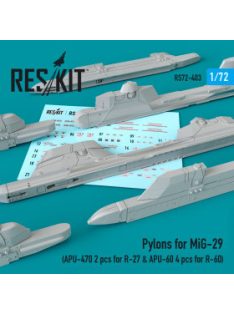   Reskit - Pylons for MiG-29 (APU-470 2 pcs for R-27 & APU-60 4 pcs for R-60) (1/72)