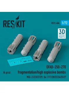   Reskit - OFAB-250-270 fragmentation/high explosive bombs (4 pcs) (MiG- / Su- / / /27) (3D Printed)