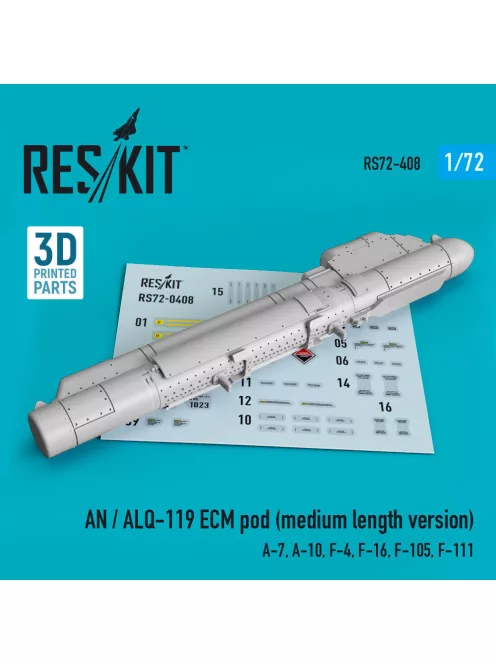 Reskit - AN / ALQ-119 ECMpod (medium length version) (A-7, A-10, F-4, F-16, F-105, F-111) (3D Printed)
