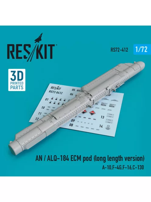 Reskit - AN / ALQ-184 ECM pod (long length version) (A-10,F-4G,F-16,C-130) (3D Printed)