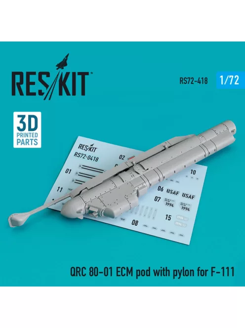 Reskit - QRC 80-01 ECM pod with pylon for F-111 (3D Printed)