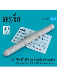   Reskit - AN / ALQ-101 ECM pod (short length version) (F-4 Jaguar A-7 F-5 F-111 Buccaneer Vulcan) (3D Printed)