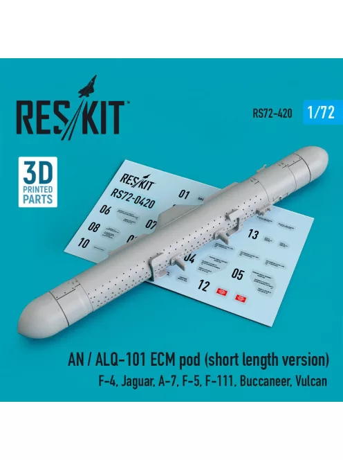 Reskit - AN / ALQ-101 ECM pod (short length version) (F-4 Jaguar A-7 F-5 F-111 Buccaneer Vulcan) (3D Printed)
