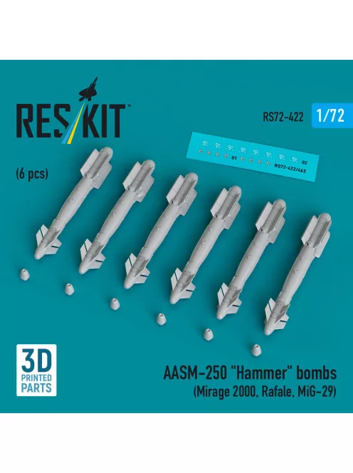 Reskit - AASM-250 Hammer (6 pcs) (Mirage 2000 Rafale MiG-29) (3D Printed)
