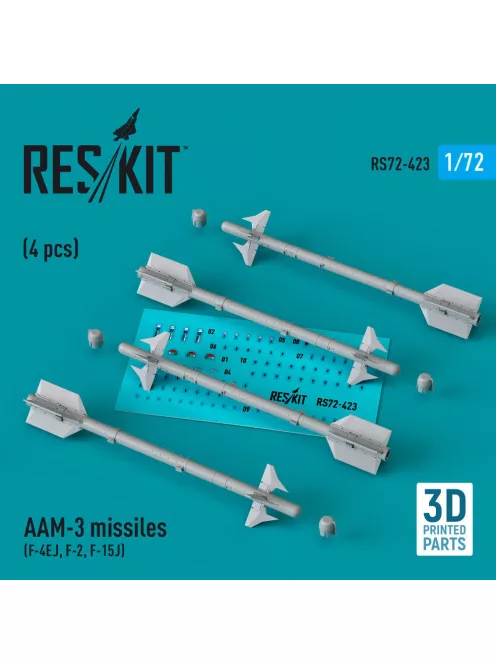 Reskit - AAM-3 missiles (4 pcs) (F-4EJ F-2 F-15J) (3D Printed)